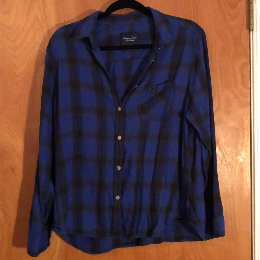 American Eagle Navy Blue/Black SOFT Flannel